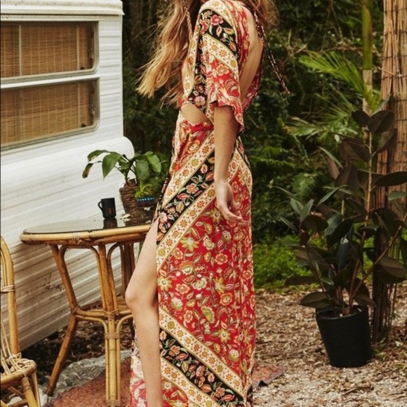 SPELL Lolita Cutout Maxi Dress in Campfire XS - Picture 9 of 14